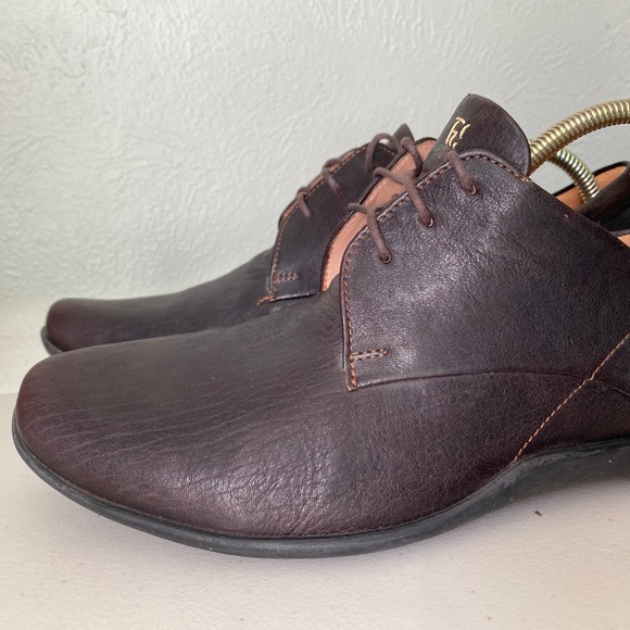 Think! Stone Lace Up Oxford Espresso Brown Goat Leather Comfort Mens EU41 US 8 - Picture 7 of 15
